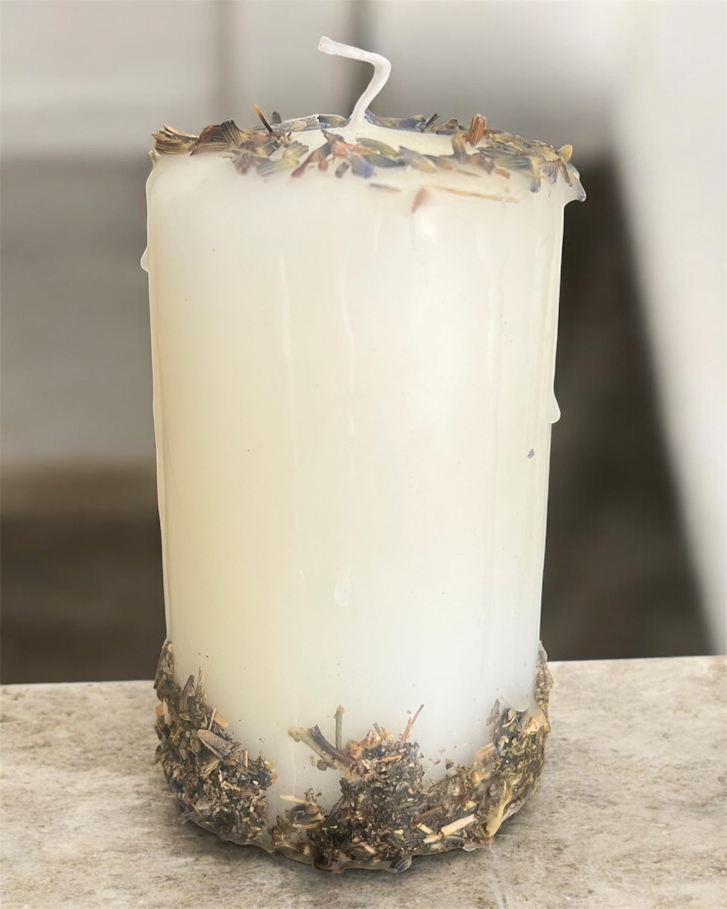 Herb-dipped candles
