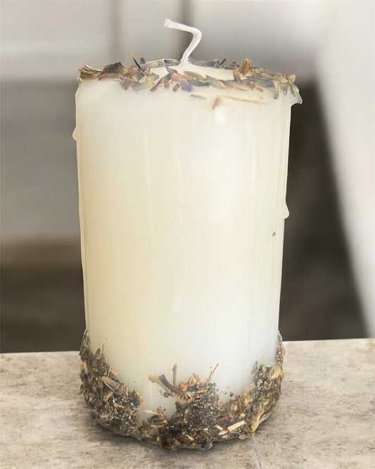 Herb-dipped candles